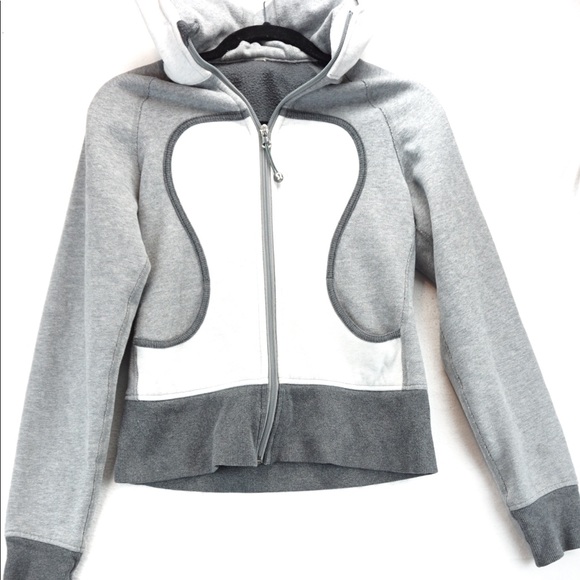 Lululemon grey and white scuba hoodie size 6